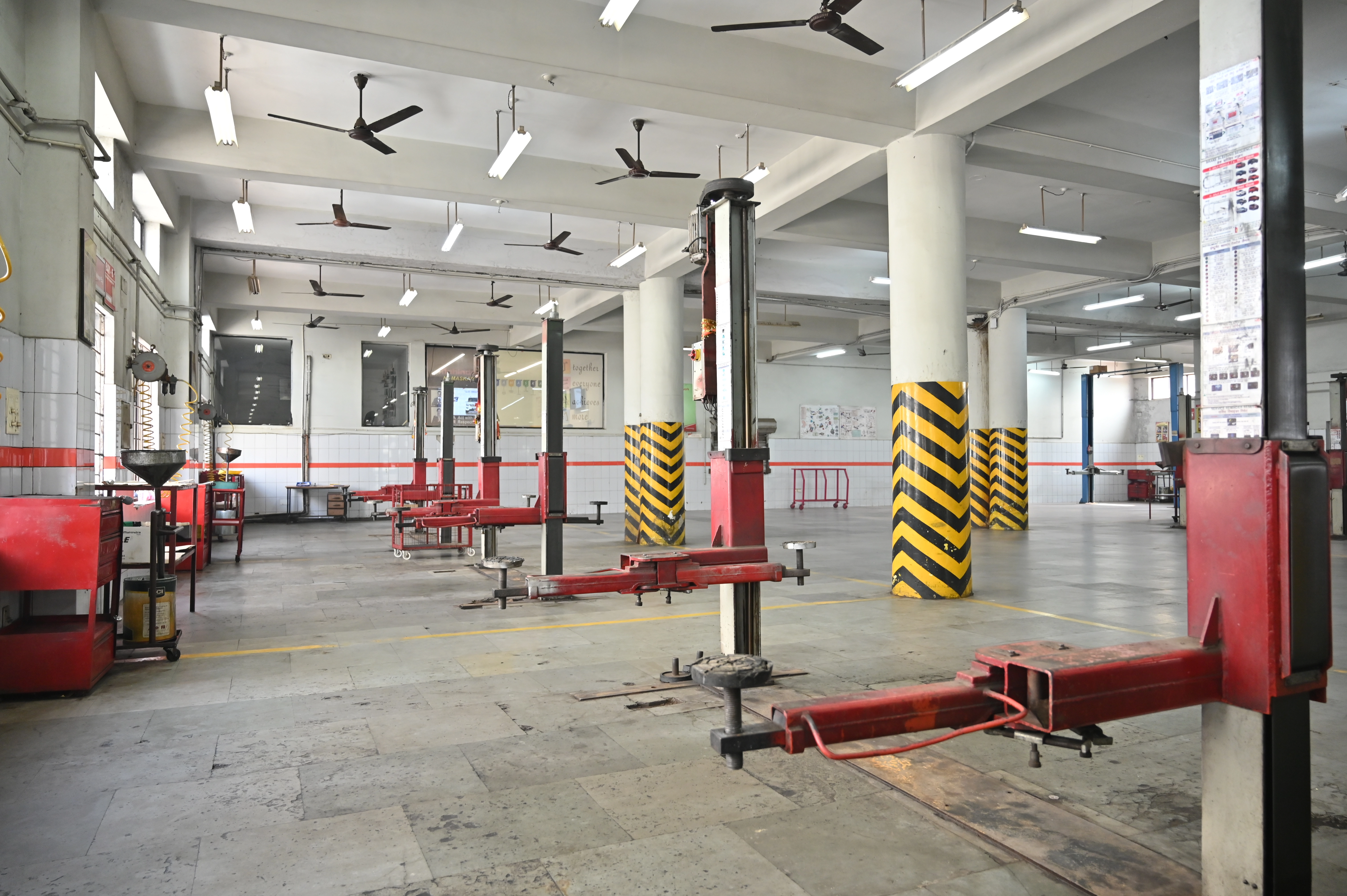 Wheel aligner at Aditya Motors workshop